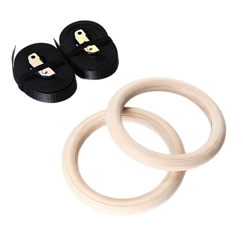 Wood Gymnastics Rings with Strap