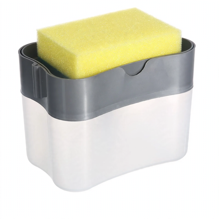 Dish soap dispenser with sponge holder