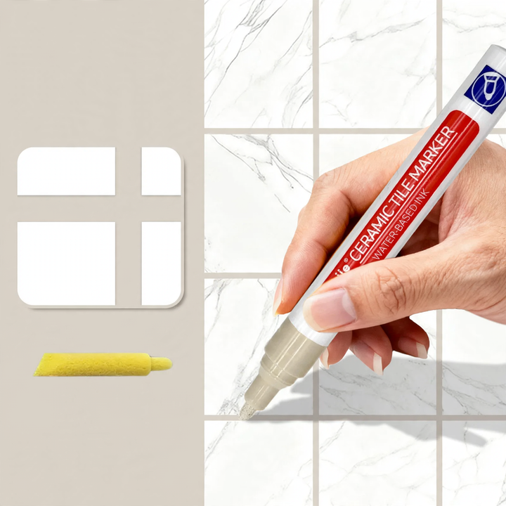 Grout pen for ceramic tiles in various colors