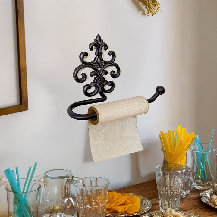Cast iron towel ring, vintage style, black
