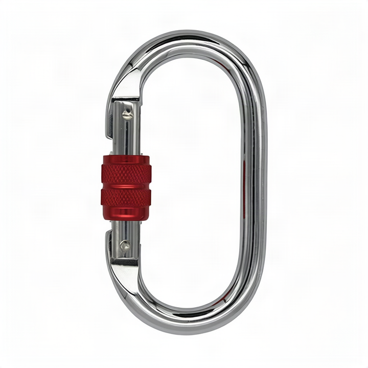 Steel carabiner for climbing, 25 KN