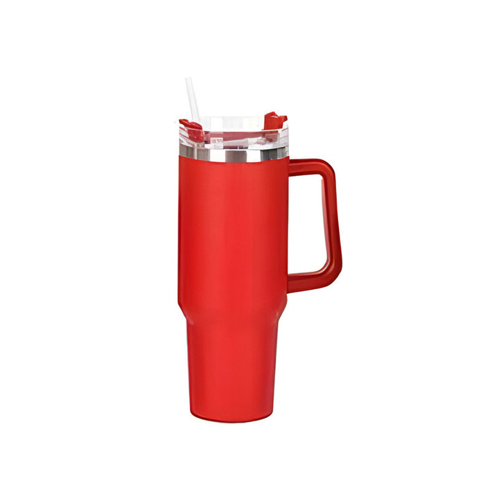 Insulated cup 40oz with straw and handle