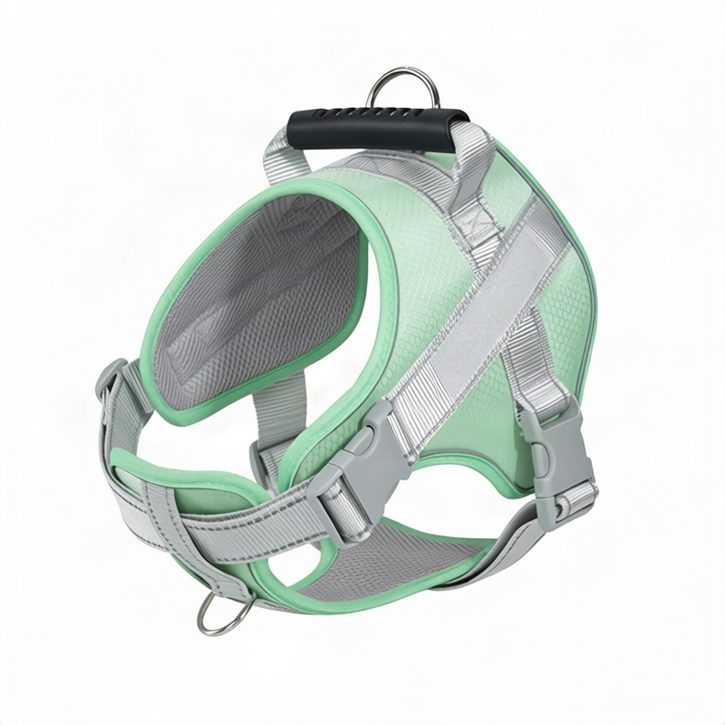Dog harness made of polyester with leash, multiple sizes