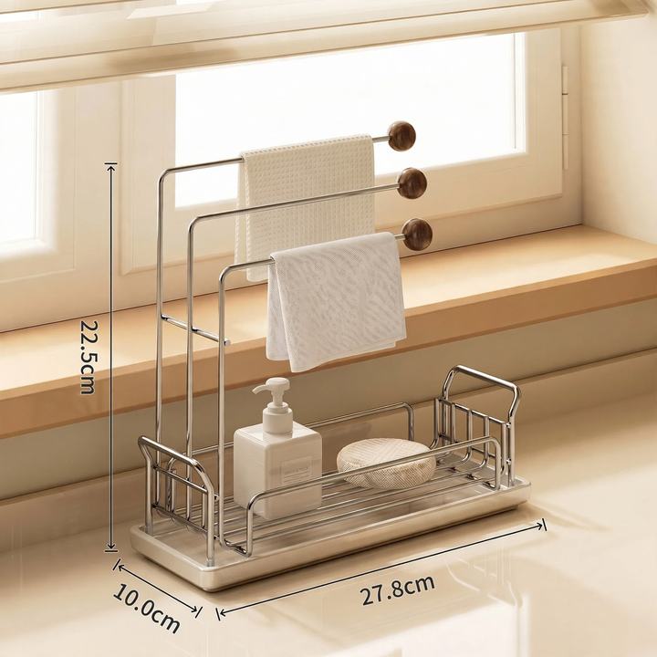 Kitchen drying rack for towels and sponges