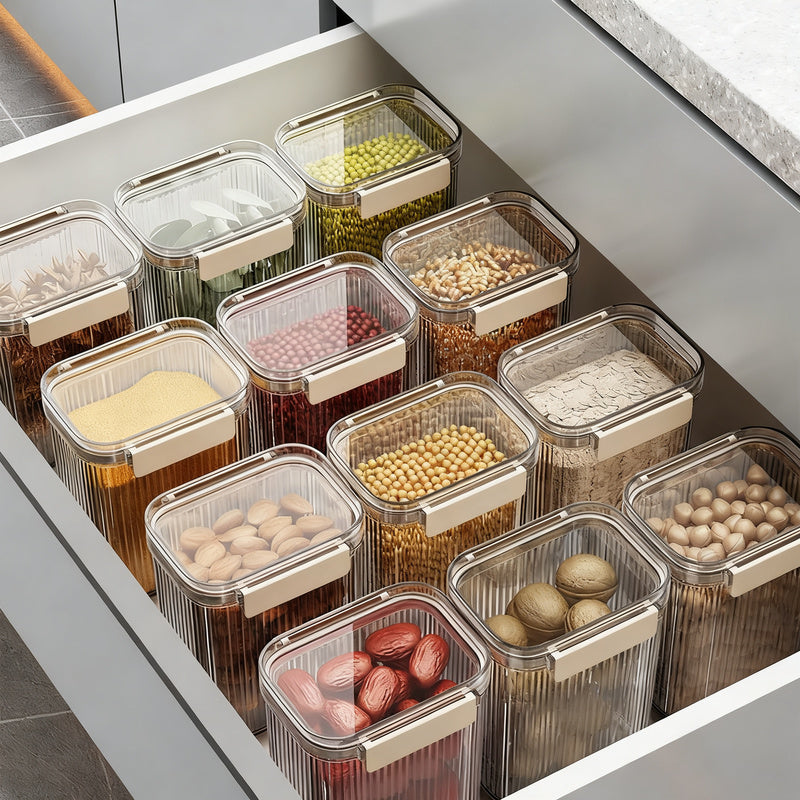 Airtight plastic containers for food