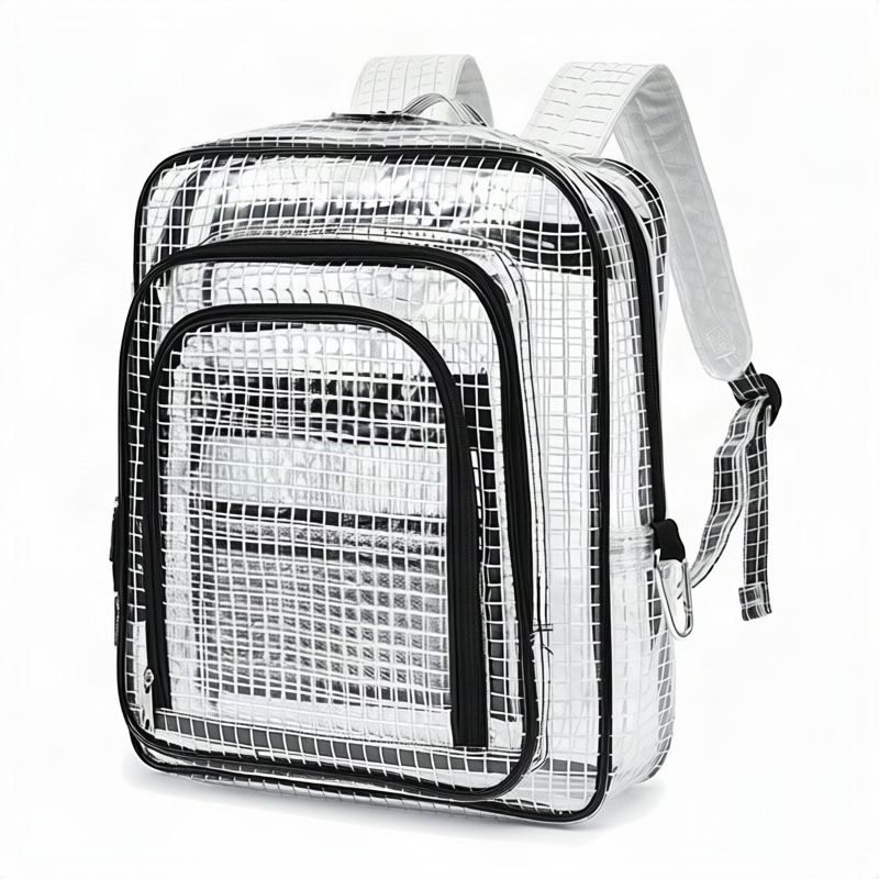 Antistatic PVC backpack, transparent