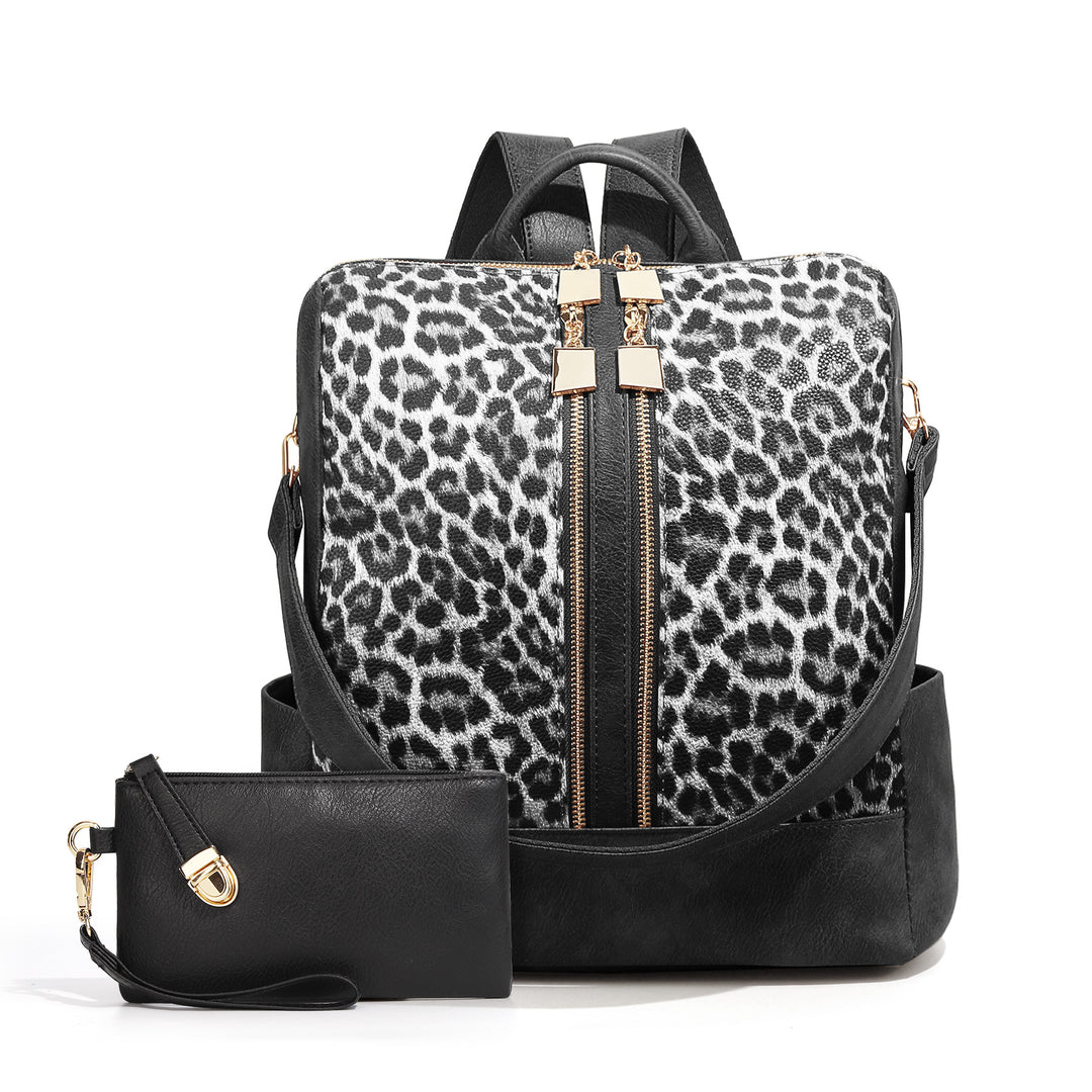 Women's Backpack, Canvas, Checkerboard Pattern