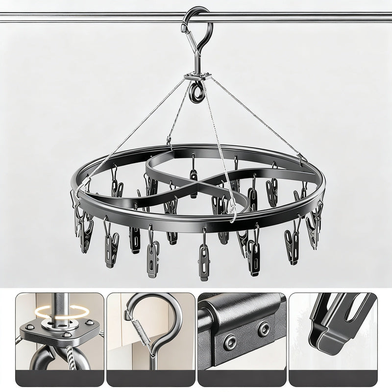 Sock drying rack with multiple clips