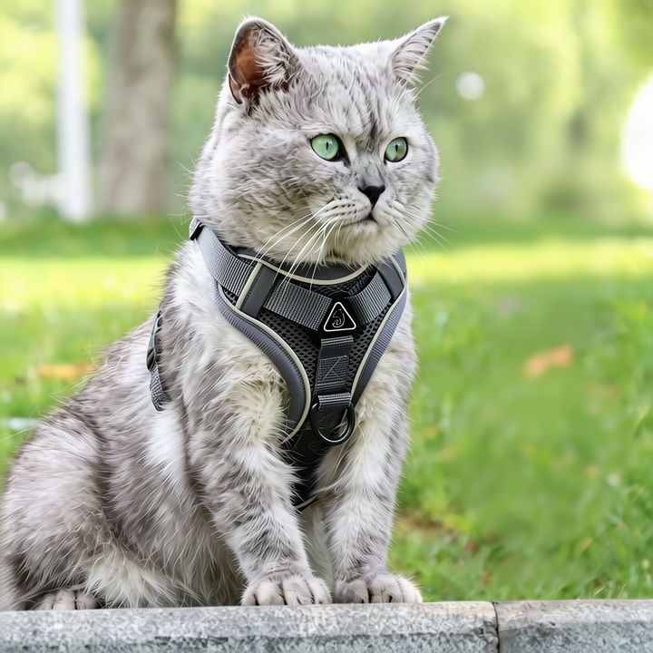 Padded dog harness with leash