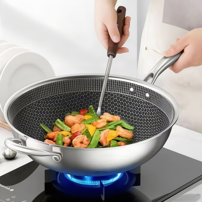 Stainless Steel Frying Pan with Glass Lid
