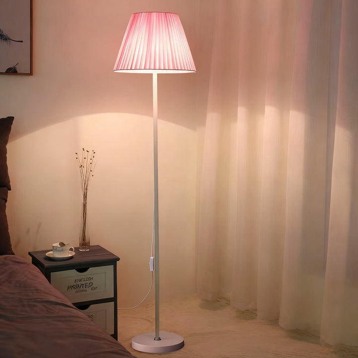Floor lamp with fabric shade, Nordic style