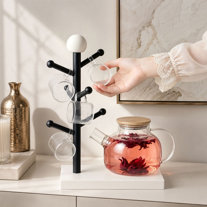 Ball-shaped cup holder for tabletop