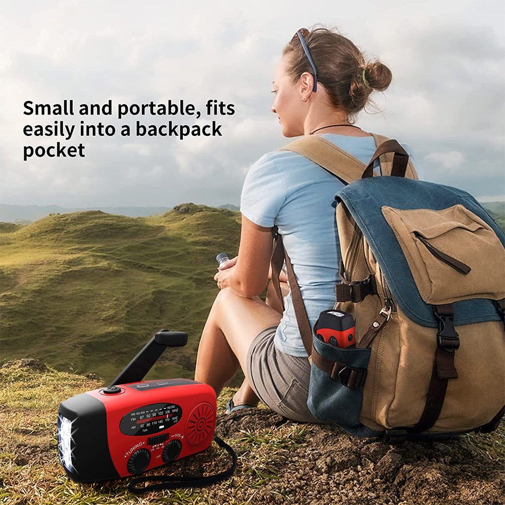 BowLift | Self-Powered Emergency Radio – Hand Crank, Solar, Flashlight & Power Bank – FM/AM Radio, Essential for Disasters and Emergencies