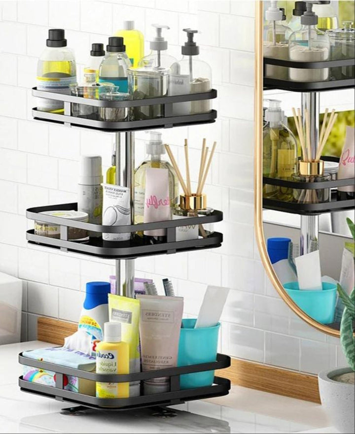 BowLift | TwistRack 360° – Rotating Storage Shelf | Space-Saving Adjustable Organizer for Kitchen, Bathroom & Home