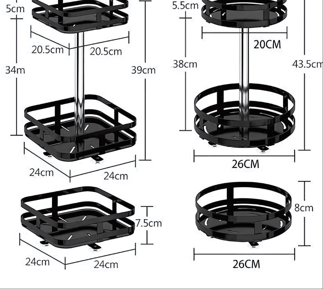 BowLift | TwistRack 360° – Rotating Storage Shelf | Space-Saving Adjustable Organizer for Kitchen, Bathroom & Home