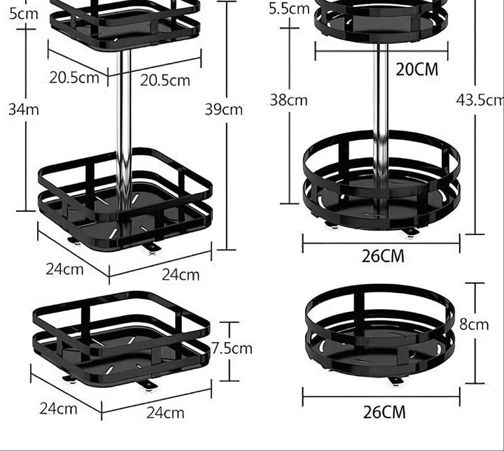 BowLift | TwistRack 360° – Rotating Storage Shelf | Space-Saving Adjustable Organizer for Kitchen, Bathroom & Home