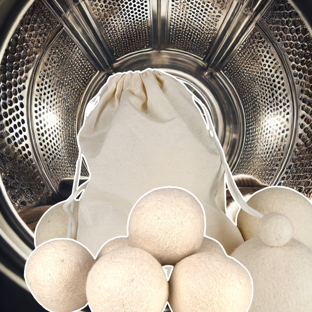 Dry balls made of 100% pure wool (6 laundry balls) | Bowlift