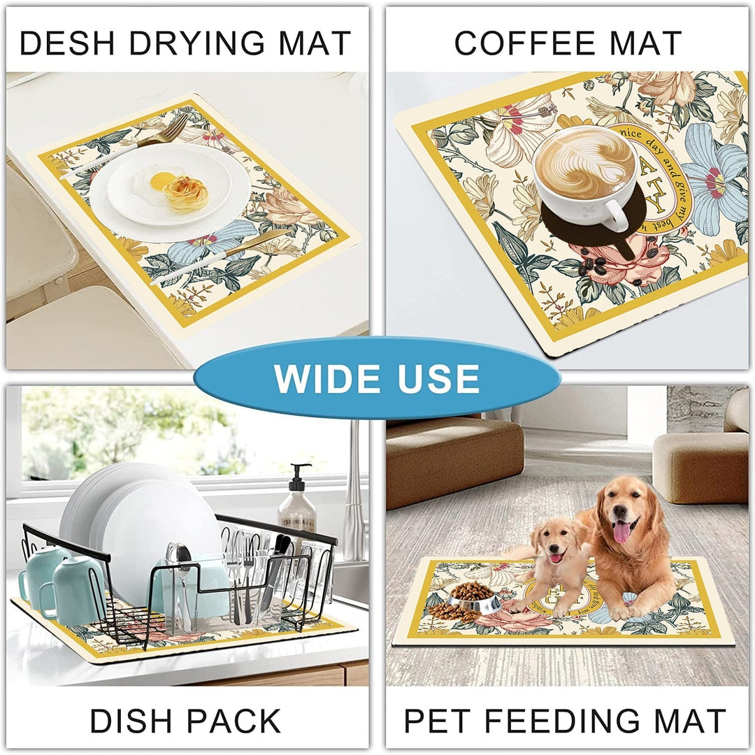 Drying Mat Kitchen Counter Rubber Coffee Bar Accessories Coffee Mats Pads | Bowlift