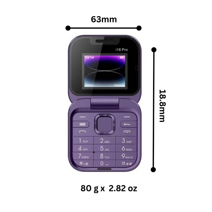 Small foldable mobile phone with dual SIM card