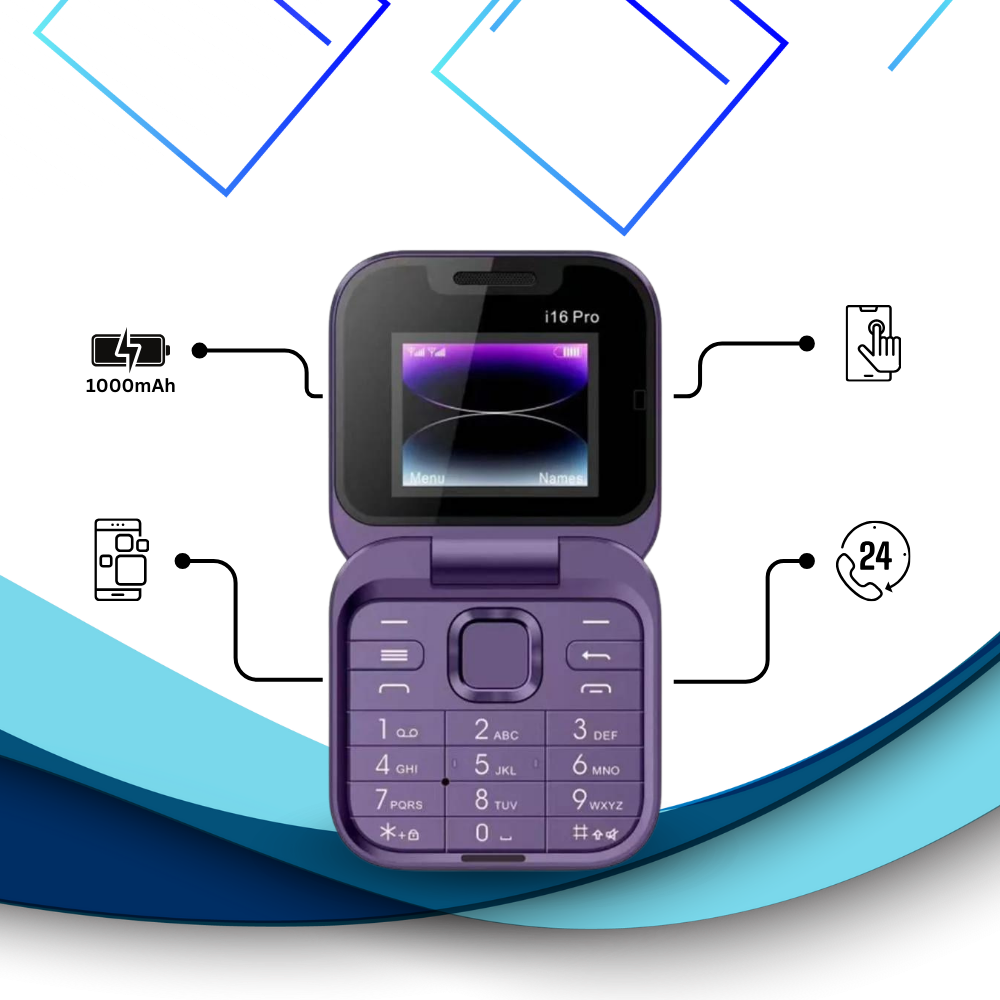 Small foldable mobile phone with dual SIM card