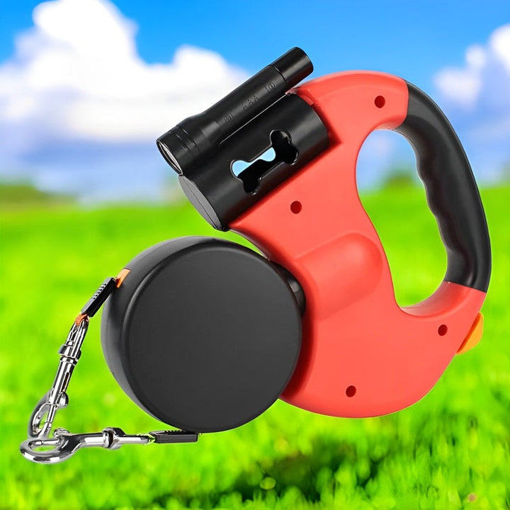 BowLift | 10FT Dual Retractable Dog Leash with Built-In Flashlight & Waste Bag Holder