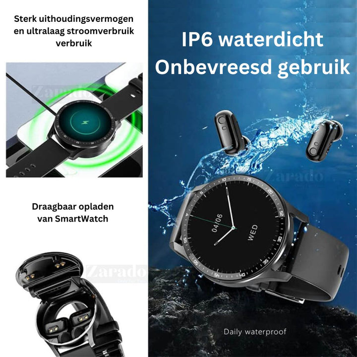 SmartLink Watch – Innovative Smartwatch with Wireless Earbuds Bowlift
