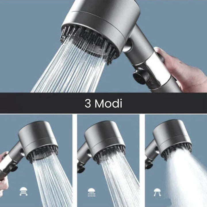 PowerStraal Showerhead with Filter and 3 Adjustable Spray Options | Bowlift