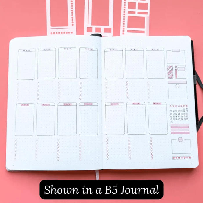 BowLift | Journal Stencil Set | Reusable Mylar Templates | Bullet Planner & Scrapbook Accessories