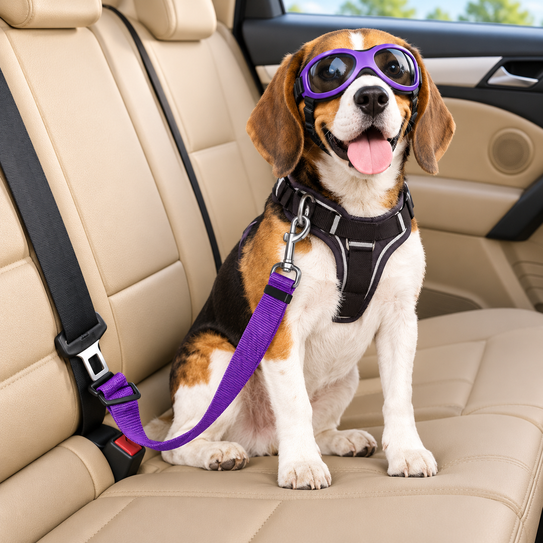 Adjustable Vehicle Dog Seatbelt Tether with Swivel Clip Bowlift