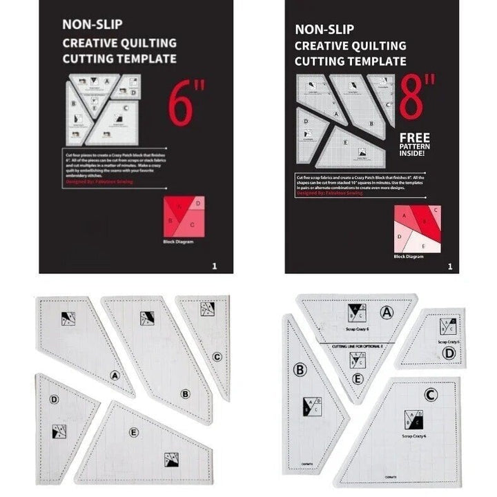 BowLift | Quilting Cutting Template Set | Creative Fabric Pattern Guide | Non-Slip Design for Sewing & DIY Crafts