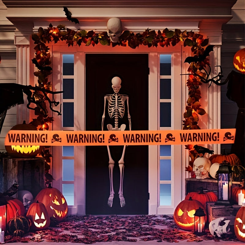 BowLift | Halloween Warning Tape Plastic Skull Banner