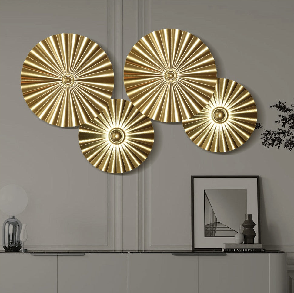 BowLift | Elegant Round Gold Metal Wall Hanging Decoration