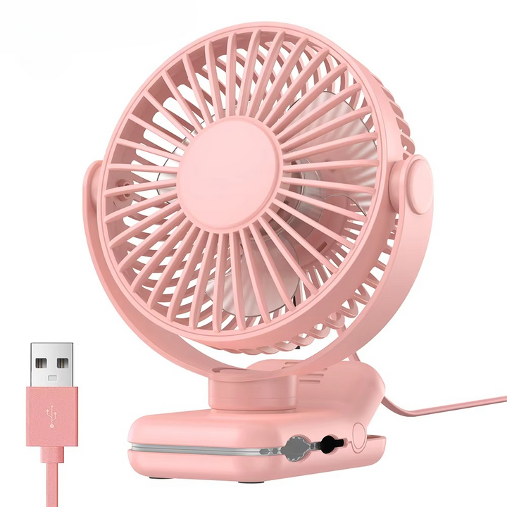 BowLift | USB Clip-On Desk Fan with Quiet Brushless Motor and Strong Clamp – Portable Mini Personal Cooling Fan