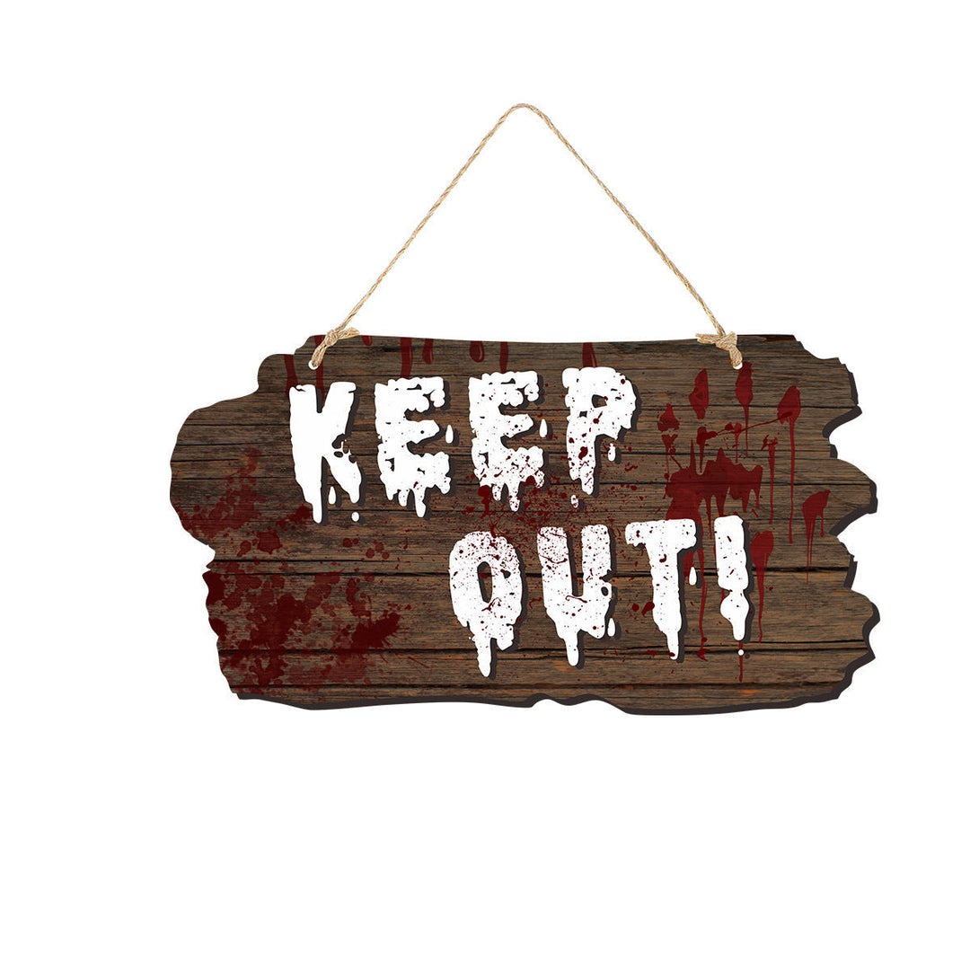 BowLift | Halloween Door Sign – Wooden Look Plates with Pumpkin, Skull, and Witch Designs