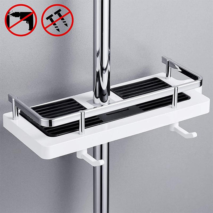 No Drilling Bathroom Pole Shower Storage Rack Holder | Bowlift