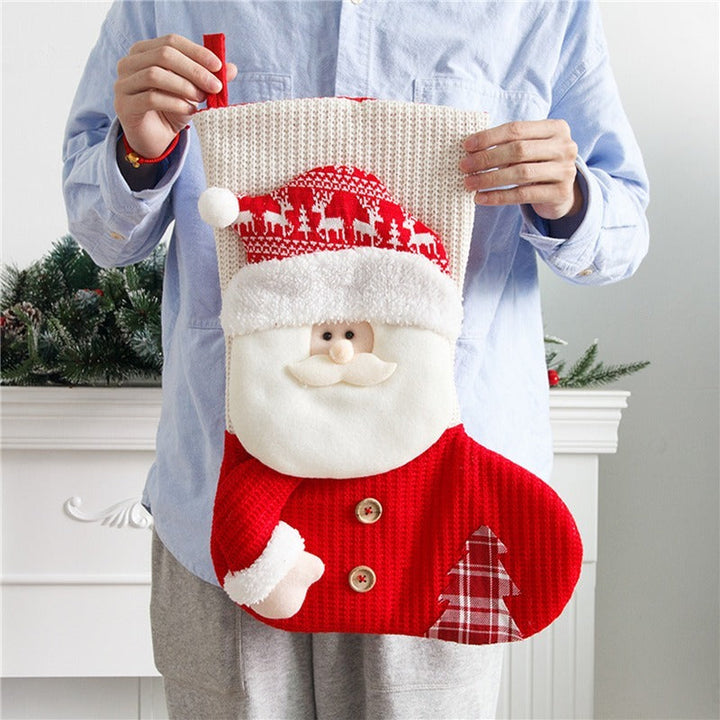 BowLift | Large Red White Knitted Christmas Stocking
