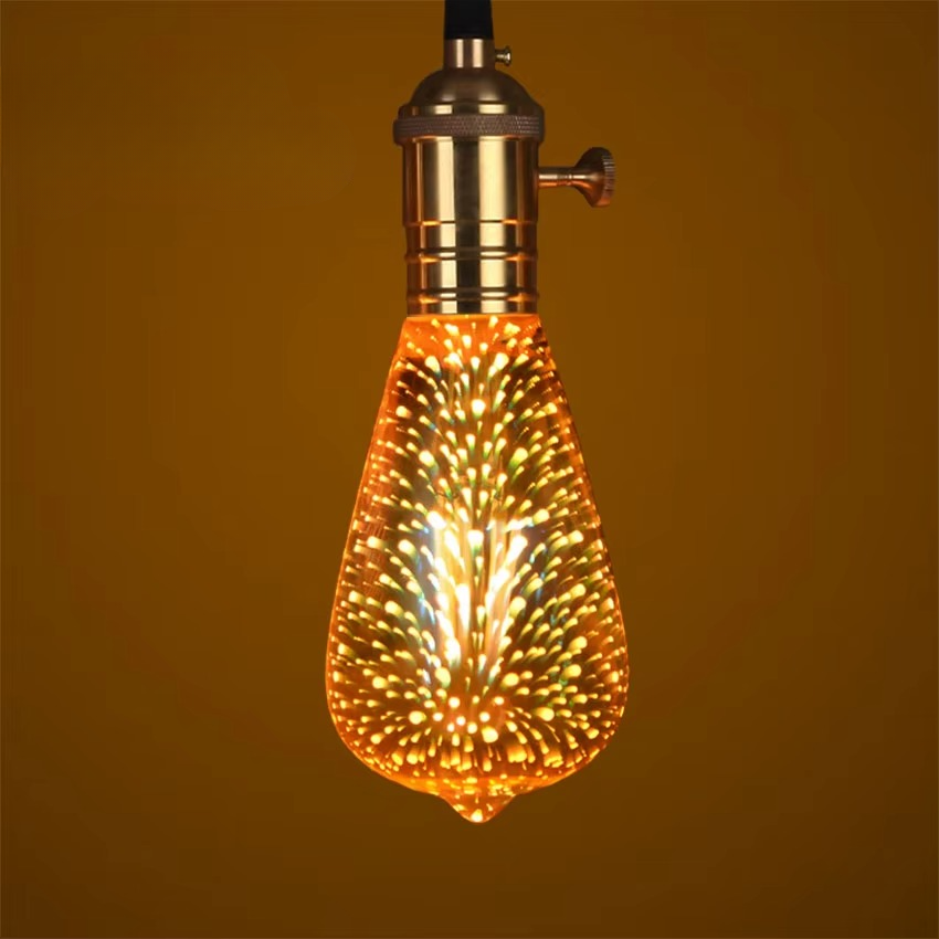 BowLift | 3D Starburst LED Bulb – Vintage Edison Firework Light – E27