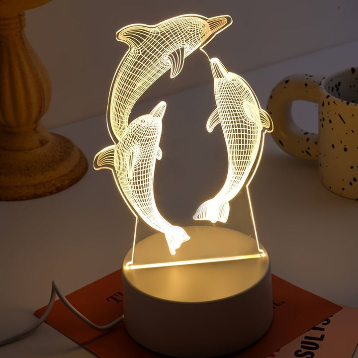 GeoDolphin - Trendy 3D Illusion Table Lighting Bowlift