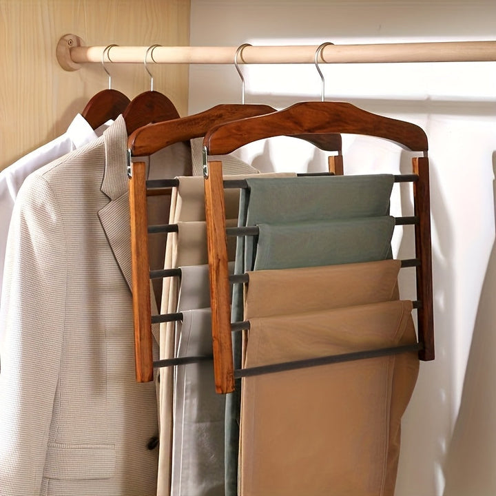 Wood Pants Hanger Multi-Layer 2 Piece Set | Bowlift