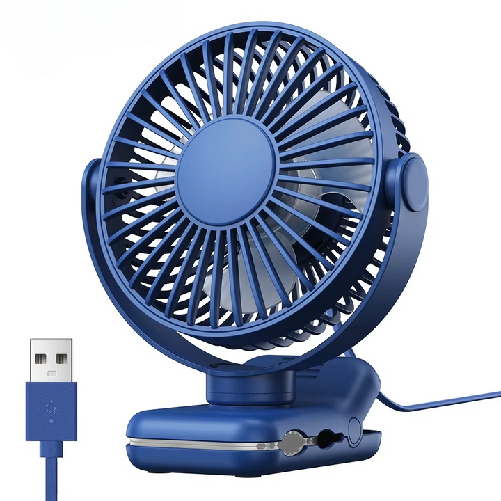 BowLift | USB Clip-On Desk Fan with Quiet Brushless Motor and Strong Clamp – Portable Mini Personal Cooling Fan