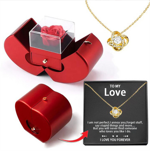 BowLift | Rose Apple Jewelry Box™ | With Eternal Rose Necklace.