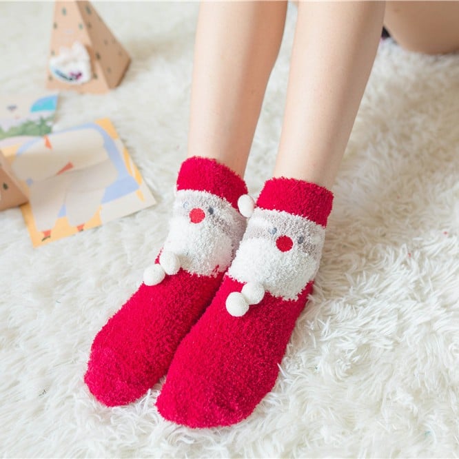 BowLift | MerryFeet Cozy Christmas Socks | Plush Coral Fleece | Warm Winter Gift Box