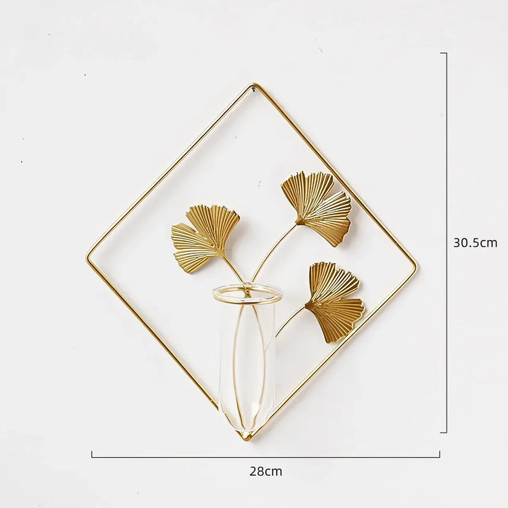 BowLift | Elegant Gold Iron Wall-Mounted Hydroponic Flower Pot