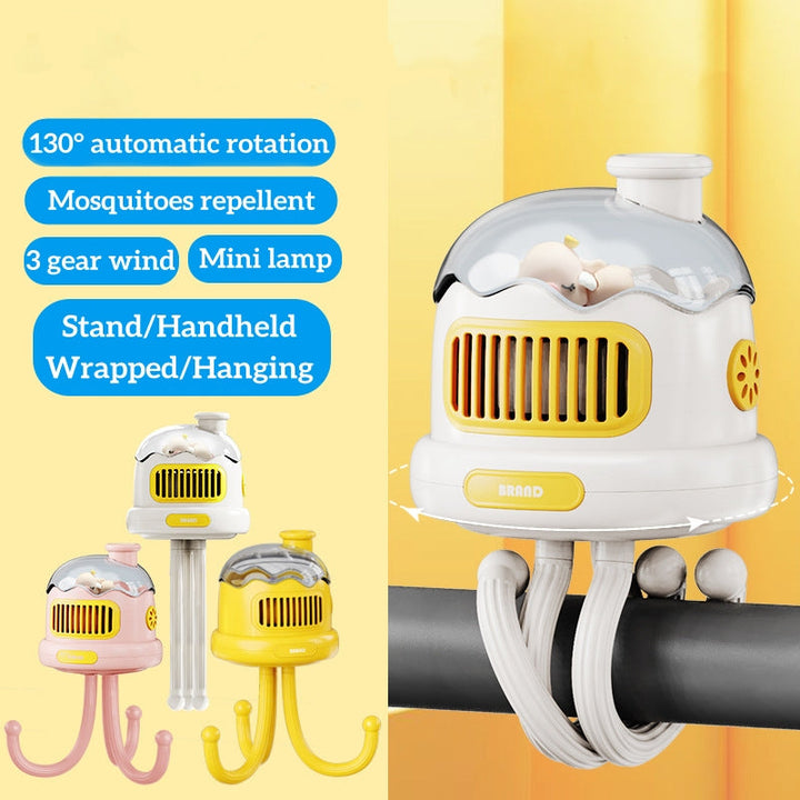 USB Rechargeable Portable Mosquito Repellent Stroller Fan | Bowlift