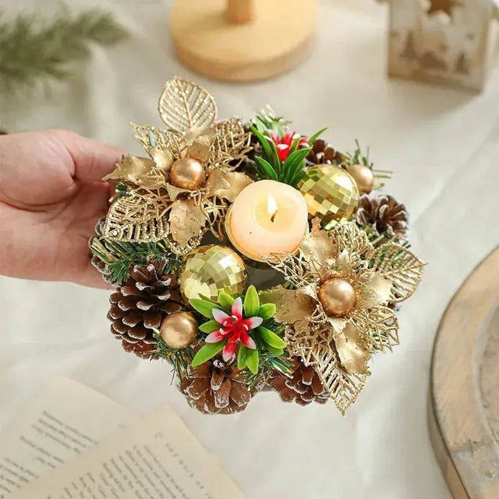 BowLift | Christmas candle wreath Xmas New Year candle holders decors
