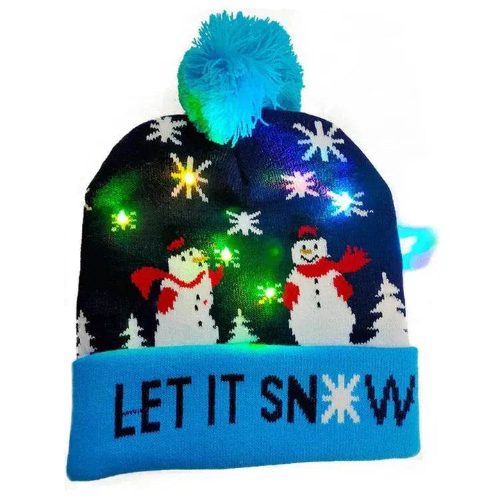 BowLift | LED Christmas Hat Sweater Knitted Beanie Christmas Light Up Knitted Hat Christmas Gift  Kids Xmas New Year Decorations