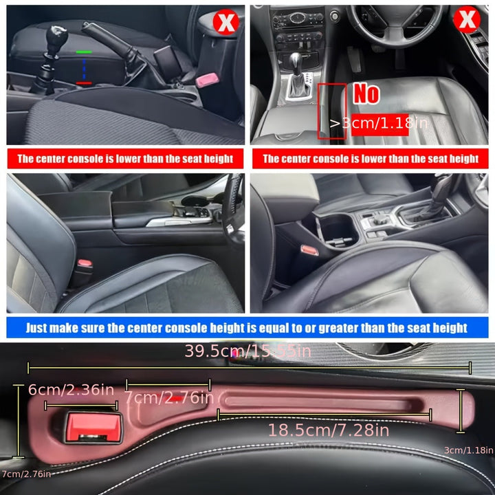 Seat Gap Organizer Car 2 Piece Set | Bowlift