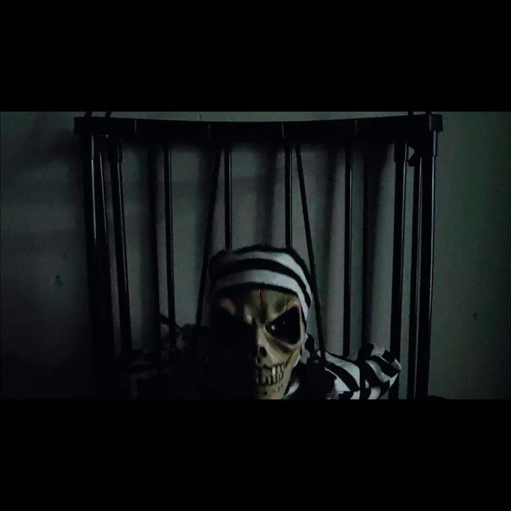 BowLift | TerrorBone Animated Screaming Skeleton – Hanging Halloween Prop with Motion Sensor