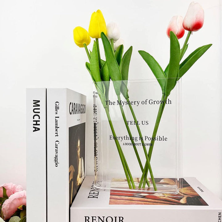 BowLift | Acrylic Book Vase – Modern Decorative Flower Holder