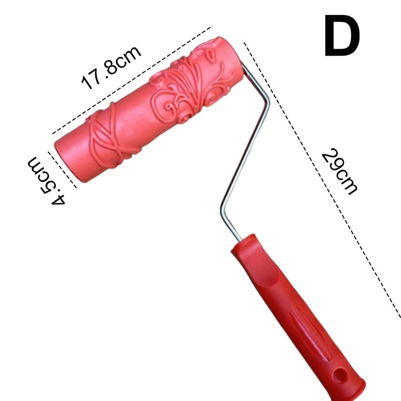 BowLift | Embossing Paint Roller | Patterned Wall Decoration Tool | Rubber Roller with Handle